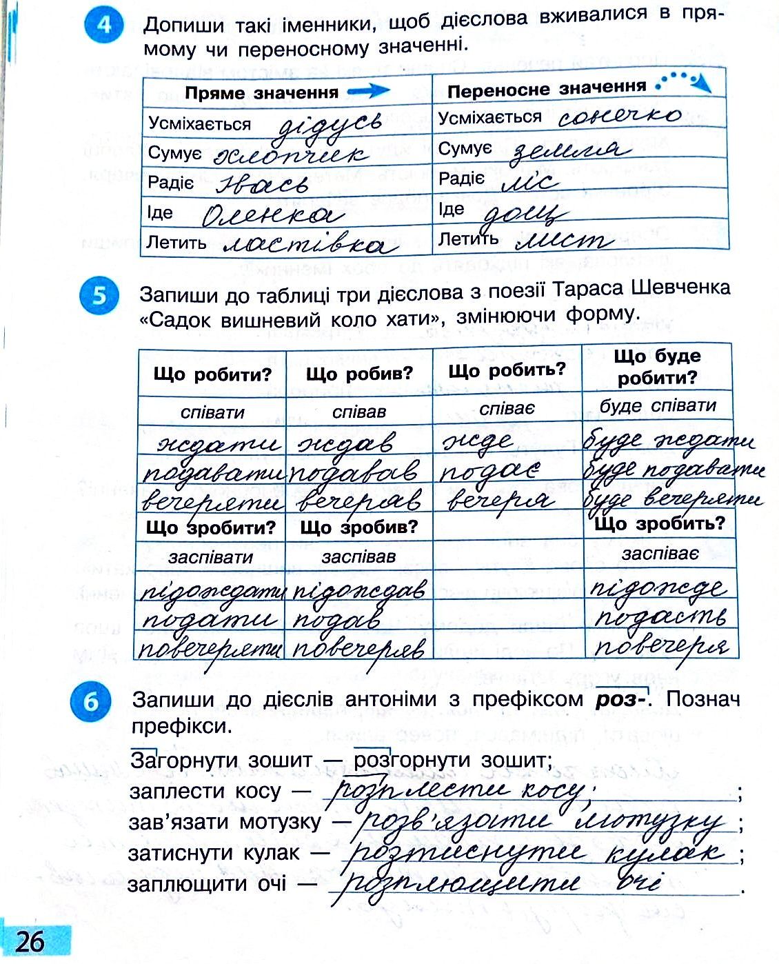 Сторінка 26 частина 2 гдз 3 клас робочий зошит українська мова Большакова