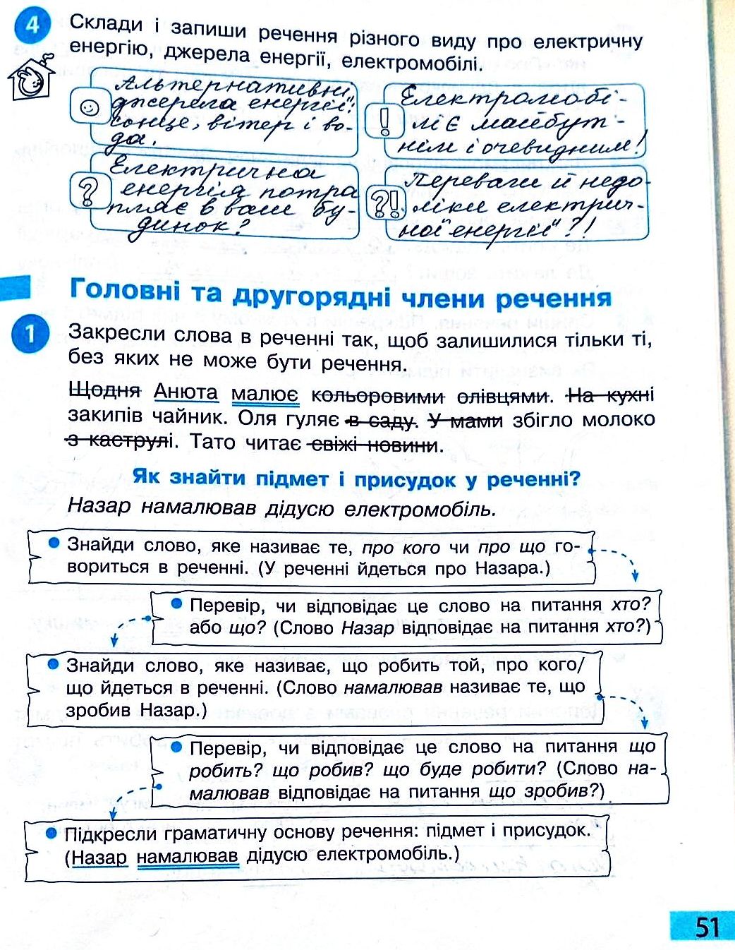 Сторінка 51 частина 2 гдз 3 клас робочий зошит українська мова Большакова
