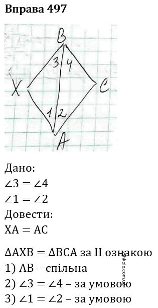 Вправа 497 гдз 7 клас геометрія Бевз Г.П. Бевз В.Г. Васильева Д.В. Владімірова Н.Г. 2024