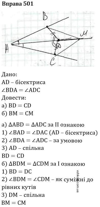 Вправа 501 гдз 7 клас геометрія Бевз Г.П. Бевз В.Г. Васильева Д.В. Владімірова Н.Г. 2024