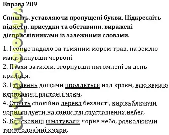 Вправа 209 гдз 7 клас українська мова Ворон А.А. Солопенко В.А. 2024